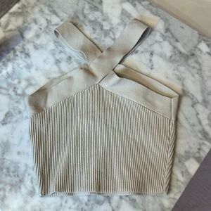 Sculpt Knit Criss Cross Cropped Tank